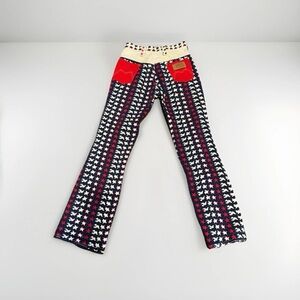 Vintage 70s Maverick Bell Bottom Jeans USA Made Size 7/8 Red White Blue Stars